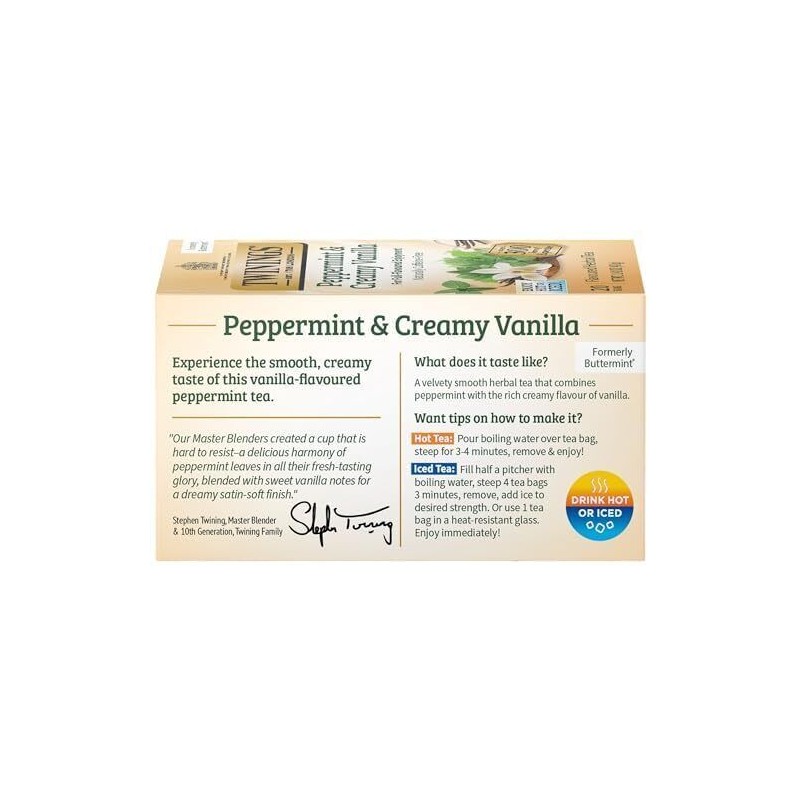 Twinings Peppermint & Creamy Vanilla Herbal Tea- 20 Count