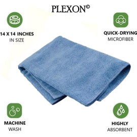 Plexon Microfiber Cleaning Cloth 14"x14" with Best Air 3US Ultrasonic Humidifier Water, Conditioner and Scale Treatment, 32 fl oz (2 Pack) – Prevents Lime & Scale, Enhances Humidifier Performance
