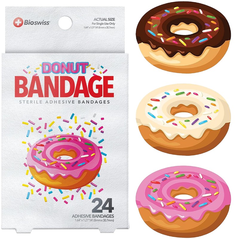 BioSwiss Kids Bandages, Donut Shaped Self Adhesive Bandage Set, Latex