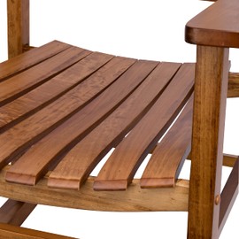 Shine Company Vermont Porch Rocker, High Back Wooden Rocking Chair, Light Oak