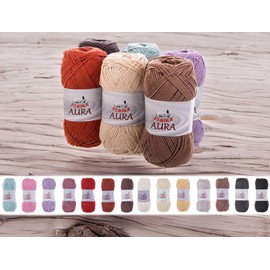 100 g Aura Knitting Yarn Plain Cotton Linen Yarn Crochet Yarn Choice of Colours Mauve