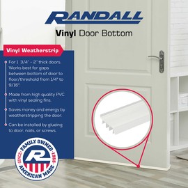 3 FT - White Vinyl Door Bottom for 1 3/4"- 2" Thick Doors 3 FT P-12-WH