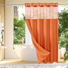Gibelle No Hook Waffle Weave Shower Curtain with Snap-in Fabric