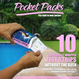 Industrial Test Systems 484348 Pool Check Copper 3in1 Pool & Spa Test Strips 10 Individually Wrapped Test Strips in Pocket Pack Test Copper, Alkalinity & pH Ideal for Ion Sanitizer Systems