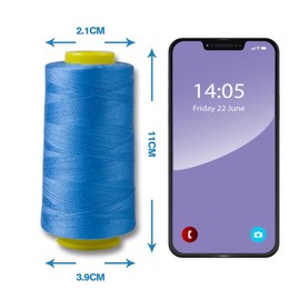 Sewing Thread Overlock Yarn 100% Polyester Sky Blue Sewing Thread Set for Sewing Thread Thread Yarn Sewing Machine 4 Sewing Thread Twine Tear-Resistant Sewing Machine Thread Sewing Thread Sewing