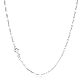 ZAULER Solid 925 Sterling Silver Italian 1.2mm Cable/1mm Wheat/0.8mm Box/2mm Singapore/0.8mm Snake/1mm Diamond Cut Cuban Link Curb Chain Necklace for Women