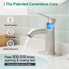 VOTON Brushed Nickel Bathroom Sink Faucet, Single Handle Stainless Steel