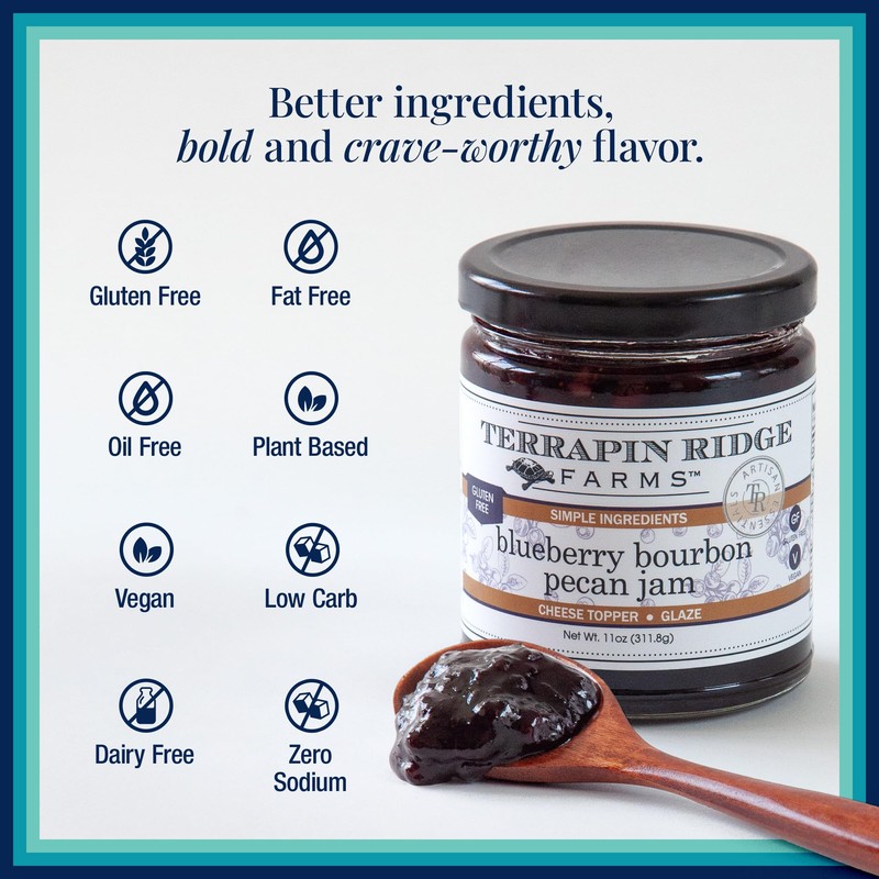 Terrapin Ridge Farms Blueberry Bourbon Pecan Jam - Sweet &