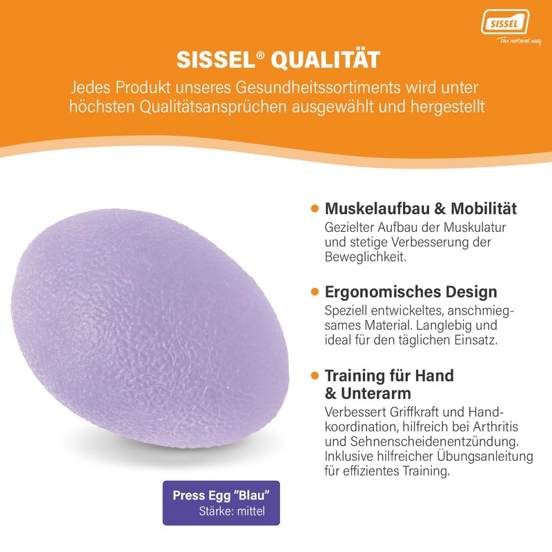 Sissel Unisex's Press egg Blue, Ø45mm (widest) x 60mm length