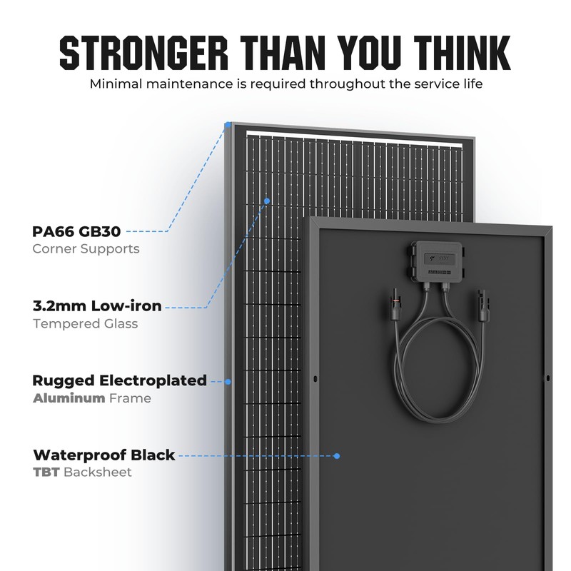 Rvpozwer 18BB 100 Watt Solar Panel, N-Type 12V 100W Solar