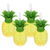 Garneck 4pcs Pineapple Drinking Cups with Lid and Reusable Straw