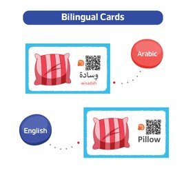 Zedne My First 300 Bilingual English Arabic Flash Cards for Kids with Pictures & Online Audio Jumbo Learning Box of 6 Sets Learn Animals, Fruits, Vehicles & Everyday Items Kids Learn English & Arabic