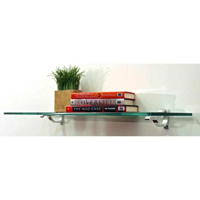 Spancraft Monarch Floating Glass Shelf (8 in. W x 24