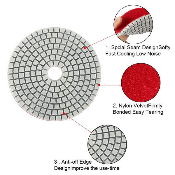 Diamond Polishing Discs, Wet/Dry Diamond Polishing Discs, 4 Inches, Polishing