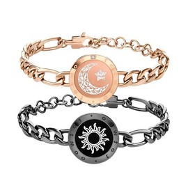 TOTWOO Long Distance Touch Bracelets for Couples, Long Distance Relationship Gifts for Girlfriend Bluetooth Pairing Jewelry