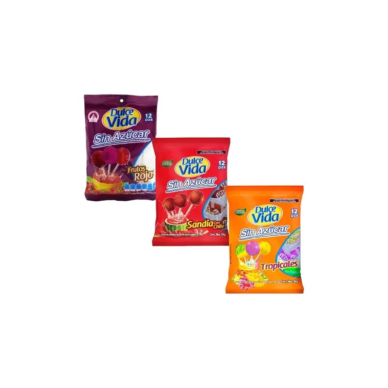 Mix Pack De 36 Paletas Sin Azucar Dulce Vida Keto