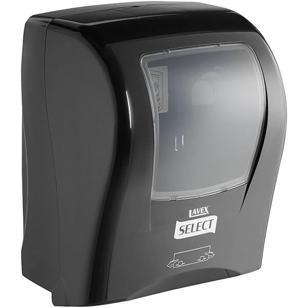 Manual Autocut Paper Towel Dispenser, Black, Wall Mount, 12.25W x