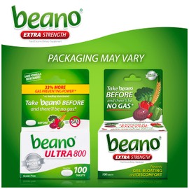 Beano Beano Extra Strength, Gas Prevention & Digestive Enzyme Supplement, 100 Count