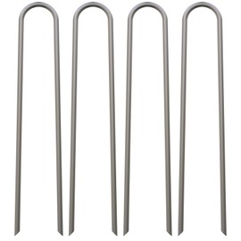 MySit 100 Pack Galvanized 6 Inch Garden Stakes Heavy Duty 11 Gauge U-Shaped Staples Fences Drip Irrigation Securing Stakes Pegs for Anchoring Lawn Drippers Soaker Hose,Wire, Landscape Fabric