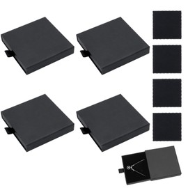 VEGCOO 4 Pcs Jewelry Gift Boxes, Necklace Bracelet Earring Pendent Ring Organizer Box, Portable Square Gift Boxes for Birthday Wedding Christmas Anniversaries