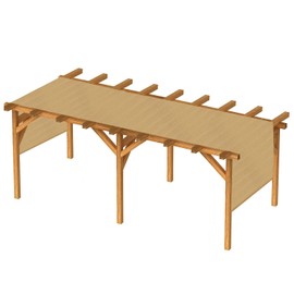 Shatex Outdoor Pergola Shade Cover Canopy for Patio Privacy Shade Screen Panel with Grommets on 2 Sides，12'x12',Beige