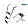 SeaLux Marine Ergonomic Oval Tubing 3-Step Drop Down Boarding Ladder