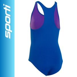 Sporti Girls' Solid Racer Back One-Piece Swimsuit - Bathing Suits for Girl, Comfortable Girls One Piece Swimsuits - Royal - 2T
