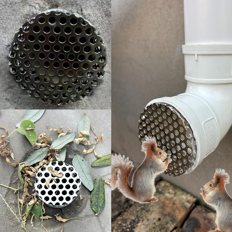 PVC Termination Mesh Vent Cover, Furnace&Roof Vent Cap, OD 2.4in