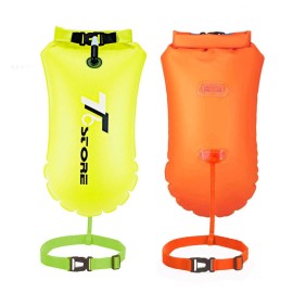 T6 15L T6 Waterproof Tow Float Swim Buoy - Adjustable Belt Color Orange + Yellow