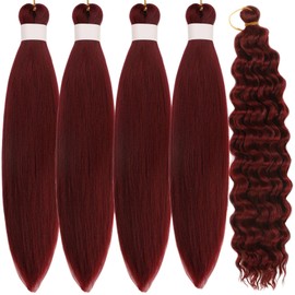 Burgundy Boho Braiding Hair Curly Braiding Hair for Bob Boho Braids Bohemian Braiding Hair