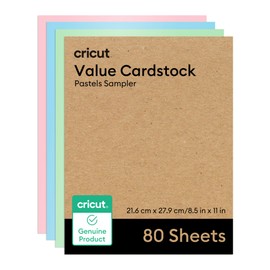 Cricut® Value Cardstock, Pastels Sampler - 8.5 in x 11 in (80 ct)