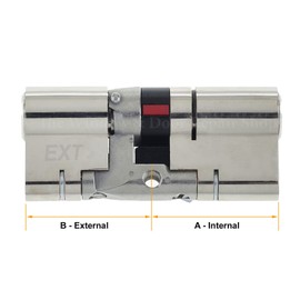 55 (INT) X 45 (EXT) 55/45 Nickel YALE Platinum 3 Star Euro Cylinder Barrel Anti Snap Bump High Security uPVC Door Lock TS2007:2014 Lock