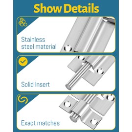 3 Inch (75mm) Door Lock, Leryati 1Pcs Bedroom Door Lock Stainless Steel Bolt Lock, Silver Door Latch Slide Bolts Lock with Screws, Door Bolt use for Bathroom Gate Shed Garden Toilet
