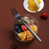 Black Dinner Forks 6 Pieces, Kyraton Titanium Gold Plated Stainless