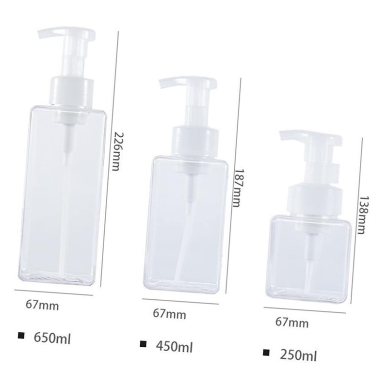 CAXUSD 4pcs 650ml Travel Shampoo Foam Pump Bottles Pp Petg
