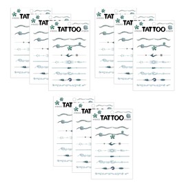 Petit Fancy Petite Tattoo TS060, Ocean Line Wrist Tattoo, 9 Pieces / 쁘띠팬시 쁘띠타투 TS060, 오션라인 손목타투, 9개입