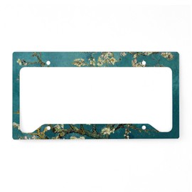 CafePress Van Gogh Almond Branches in B License Plate Holder Aluminum License Plate Frame, License Tag Holder