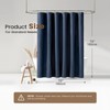 BTTN Navy Blue 3 in 1 Linen Textured Shower Curtain