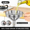 WALFOS Multi-use Stainless Steel Kitchen Funnel with 2 Removable Strainer