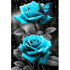bestact Flowers Adult Paint by Number Kits,Rose Painting Kits on Canvas,Large Color by Numbers Watercolor Gifts for Friends Home Wall Decor