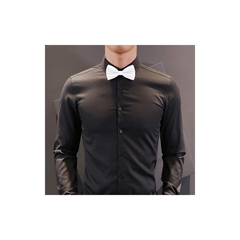 Medsuo Adjustable Bowtie, Men BowtiePre-Tied Bow Tie for Parties (White)