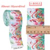 CABODYALS 9.14M 50mm Flamingo Ribbon Wired Polyester Cartoon Pattern Ribbon
