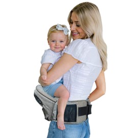 Pandanling - Baby Hip Seat Carrier with Extender - Mom's Choice Award Winner, Safety Certified Baby Hip Carrier, Ergonomic Carrier for Newborns & Toddlers 3-20 kg (Grey)