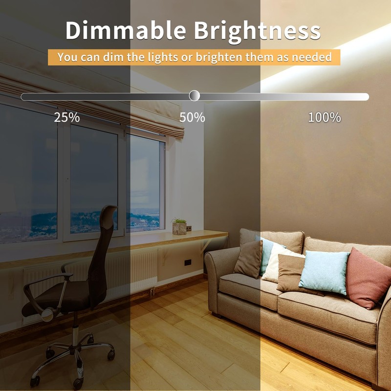 Yeewhale COB LED Strip Lights 100ft,3000K DC 24V Dimmable Warm