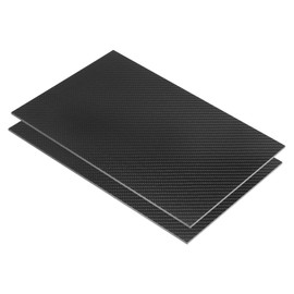 MECCANIXITY 2 Pcs 3K Carbon Fiber Plate Panel Sheets, 300 x 200 x 3mm Carbon Fiber Board Plate Flexible for RC Aircraft, Model Car, Auto Parts (Twill Bright)