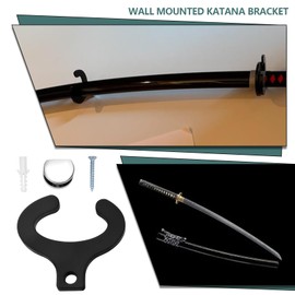 eMagTech Pack of 2 Katana Holders, Acrylic Sword Holders, 9 x 9 x 6 cm, Thickness 8 mm, for Presenting Katana Samurai Swords for Living Room and Bedroom, Black