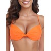 RELLECIGA Women's Orange Push Up Bikini Top Twist Front Underwire