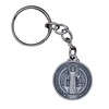 St. Benedict Medal Keychain | Silver-Tone Metal | Patron Saint