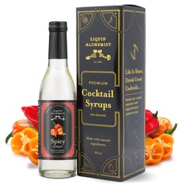 Liquid Alchemist Spicy Habanero Infused Simple Syrup for Cocktails – Real Ingredients Make our Habanero Syrup a Great Spicy Margarita Mix & Paloma Picante - Vegan, Non-GMO Sweet Heat Drink Mix (12.7 oz)