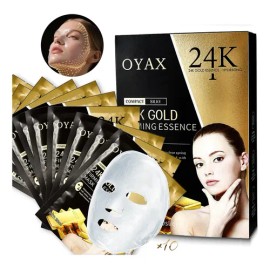 Mascarilla Facial Oro 24k Acido Hialuronico Reafirmante 10pz